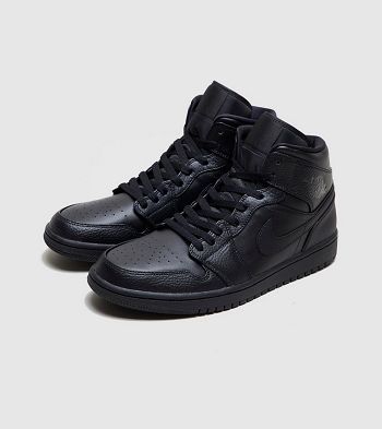 Botasky Jordan Air 1 Mid Air 1 Mid - Panske Topanky Čierne | CAL-459872